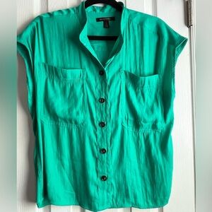 Banana Republic Green Boxy Button Down Shirt Medium